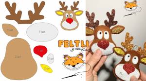 Олень из фетра на новый год