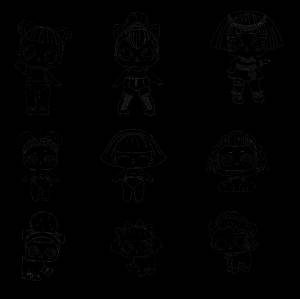 Раскраска трафареты кукол ЛОЛ , , раскрасить