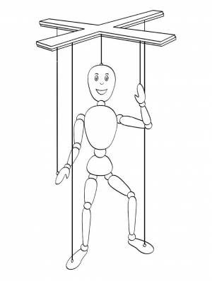Марионетка трафарет