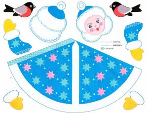 Шаблон для изготовления поделки Снегурочка