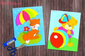 аппликация для малышей 2-3 года,  шаблоныAmelica