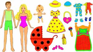 Аппликация кукла с одеждой