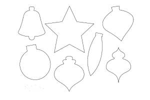 Трафареты Ёлочных игрушек для вырезания из бумаги