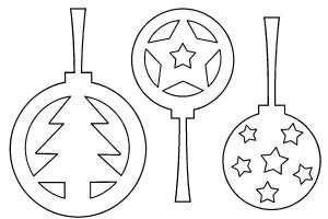Трафареты Ёлочных игрушек для вырезания из бумаги