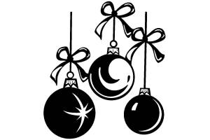 Трафареты Ёлочных игрушек для вырезания из бумаги