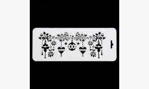 Трафарет бордюрный Ассорти елочных игрушек, пластик, 10х25 см