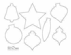 Раскраски контуры, Раскраска Контуры елочных игрушек игрушки