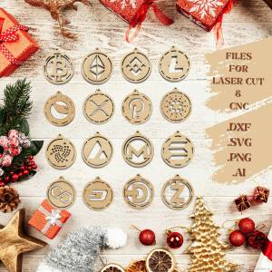 Елочные игрушки украшения Криптовалютные токены dxf svg ai файлы в интернет-магазине Ярмарка Мастеров по цене 999 ₽