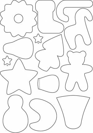 Выкройки для шитья елочных игрушек из фетра