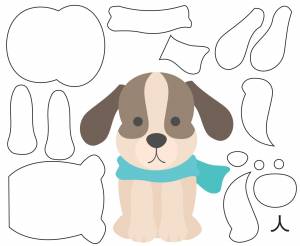 Трафарет собаки для рисования