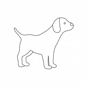 Силуэт щенка собаки простой линейный вектор