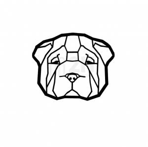 Бесплатный STL файл Минималистский геометрический рисунок собаки ・Шаблон для загрузки и 3D-печати・Cults