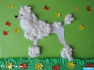 Объемная аппликация «Собачка» с элементами конструирования