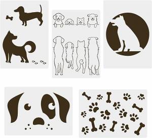 Трафарет собаки для рисования