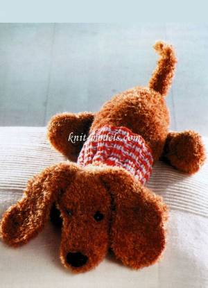 Вязаная такса спицами