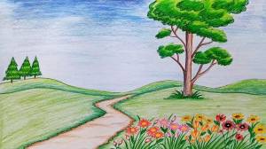 Пейзажи природы детские рисунки