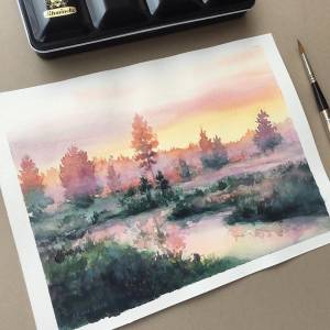 Рисунок для начинающих пейзаж акварелью