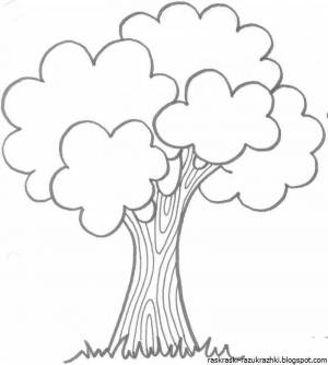 Раскраски Дерево для детей шаблон