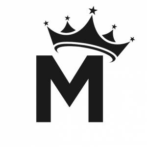 Буква м логотип короны шаблон логотипа короны для звезды моды красоты элегантный роскошный знак