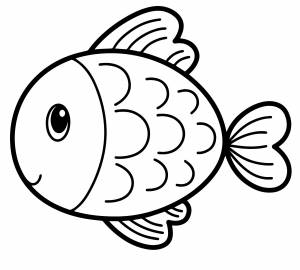 Раскраска рыбка для малышей