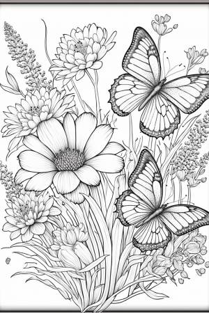 Бабочки и цветы