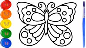 Рисунок раскраска Бабочка