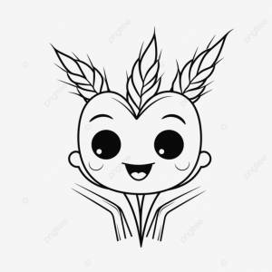 Детский рисунок мультяшного милого наброска головы пшеницы вектор PNG , рисунок пшеницы, пшеница, эскиз пшеницы PNG картинки и пнг рисунок для й загрузки