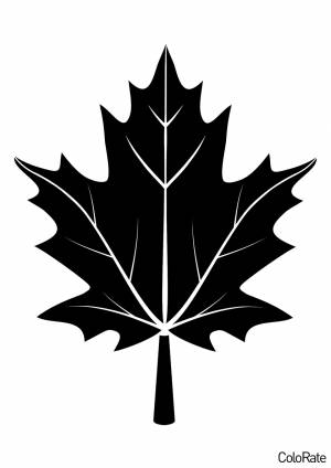 Трафарет Кленовый лист в виде дерева для вырезания
