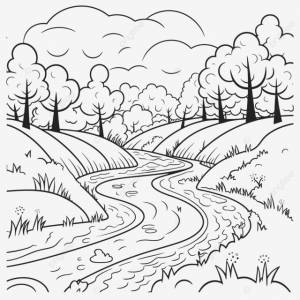 рисунок река в открытой местности и цветы раскраски наброски эскиз вектор PNG , цветочный рисунок, рисунок цветов, река рисунок PNG картинки и пнг рисунок для й загрузки