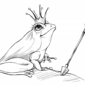 Царевна лягушка рисунок простой карандашом