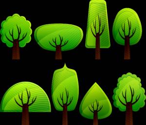 Трафареты деревьев