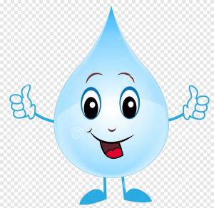 Рисунок капельки воды для детей с улыбкой