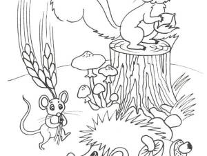 Картинки раскраски осенний лес