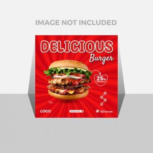 Шаблон дизайна поста в социальных сетях для распродажи бургеров для продвижения вашего бизнеса и дизайна рекламы ресторана