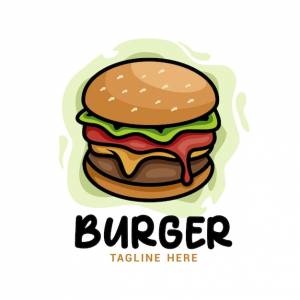 Векторный шаблон логотипа burger food