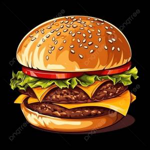 бургер фаст фуд мультик PNG , чизбургер, сыр, бургер PNG рисунок для й загрузки