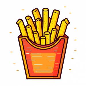 иллюстрация картофеля фри и фаст-фуда