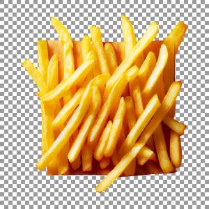 Изображение картофеля фри со словами картофель фри на нем
