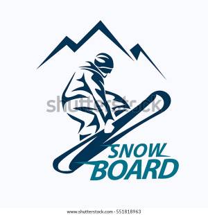 Snowboarding Stylized Symbol Vector Silhouette Logo