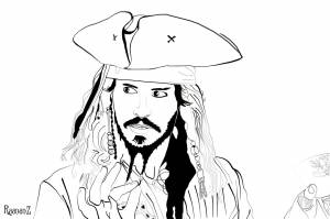 Раскраска джек воробей