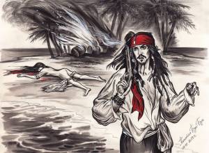 art,арт,красивые картинки,Пираты Карибского Моря,Pirates of the Caribbean,Капитан,джек воробей,ибо нехуй сжи…