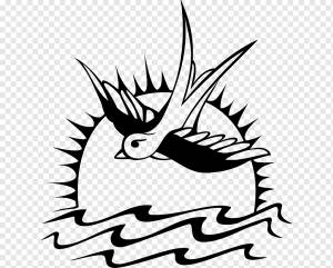 Джек Воробей Пираты Карибского моря Тату птица, Love Bird Татуировки для пар, белый, монохромный, голова png