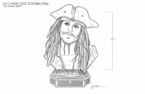 Раскраски Капитан джек воробей