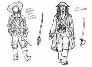 Раскраски Капитан джек воробей