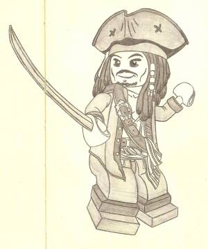 Джек Воробей рисунок карандашом поэтапно