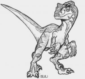 Раскраски динозавр велоцераптор