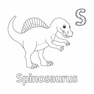 Спинозавр алфавит динозавр abc раскраска страница s