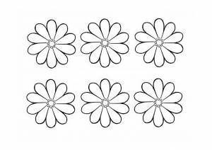 Контур ромашки для вырезания из бумаги