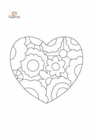 Раскраска Ромашка в сердце