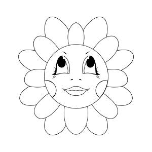 Раскраска Ромашка с глазами ♥ Онлайн и !